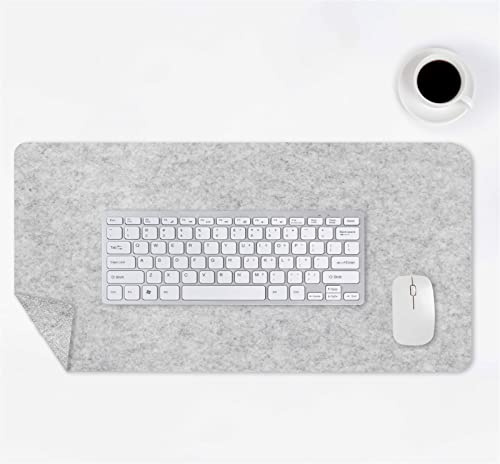 Lifup Tapis de Souris en 3mm D'épaisseur Feutre, sous Main Antidérapant, Tapis de Bureau pour Ordinateur Portable Clavier Souris Gris Clair 60x40cm