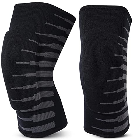 Monbessi 1 Par Rodilleras Voleibol Unisex para Baloncesto Yoga Lucha libre Jogging Ciclismo (L, Negro)