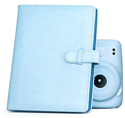 HIYQIN Fotoalbum mit 128 Taschen - Photo Album für Fujifilm Instax Mini 12/11/9/8 /90/25/40/ Mini EVO/Mini Link Drucker, Snap PIC-300, Kodak Mini 3 - Zoll - Film - Blau