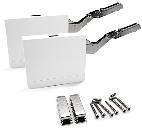 DOJA Barcelona | Herraje Puerta Elevable | Pack 4 | Compas Elevador 250–500 mm | Bisagras Elevables Fuerza 960–2350 | Bisagras Compas Puerta Abatible, Herrajes Puerta Abatible cocina