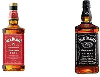 Jack Daniel’s Old No.7 Tennessee Whiskey-Whiskey filtrato goccia a goccia attraverso il carbone & Tennessee Fire – Il tradizionale Tennessee Whiskey con un tocco di cannella