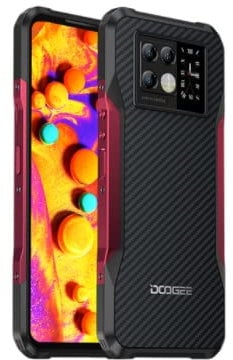 DOOGE V20 5G Rugged Phone 6.43 inch AMOLED Display Android 11 8GB RAM 256G ROM 64MP+20MP Night vision Camera 33W Fast charging NFC IP68 Waterproof(Red)