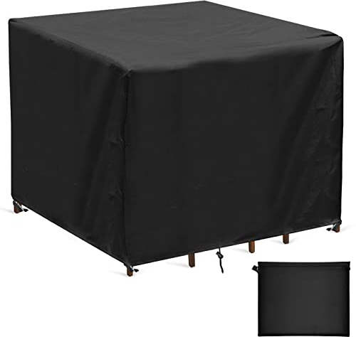 Landrip Gartenmöbel Abdeckung Quadratisch, 420D Oxford Abdeckung für GartenTisch Wasserdicht, Winterfest Quadratisch Tischabdeckung,90x90x90 cm