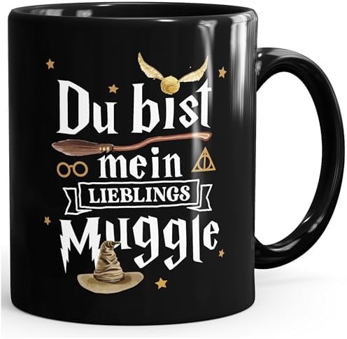 MoonWorks® Kaffee-Tasse Du bist mein Lieblingsmuggle Lieblingsmensch Geschenk Partner Freund beste Freundin Schwarz standard