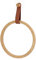 Porte-serviettes circulaire en bambou, avec fixation par cuir synthétique, porte-serviettes 21 cm pour le lavabo avec fixation adhésive sans trous (porte-serviette noisette)