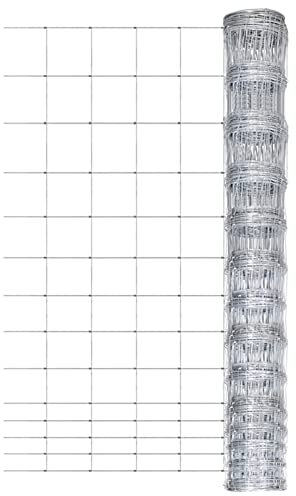 XIAOGUANG Gartenzaun, Maschendrahtzaun, Volierendraht, Wühlmausgitter, Maschendrahtzaun, Kaninchenzaun, Geflügelzaun, Kaninchendraht, Verzinkter Stahl 50 m 150 cm Silbern