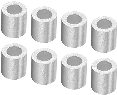 M METERXITY 25 Pack Aluminium Klemmhülse Oval - 4mm Drahtseilbefestigung für Gartenzaun (7,5x8mm)
