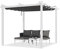 PURPLE LEAF 3 X 3 M Metal Pergola with White Frame, Retractable Roof, Large Garden Pergola for BBQ, Outdoor and Patio, Grey