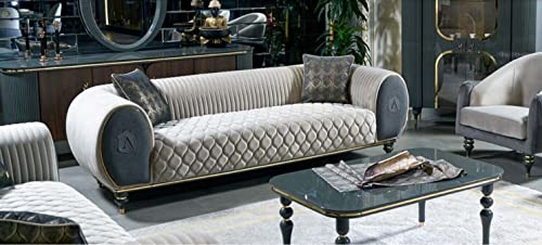 JV Möbel Dreisitzer Sofa 3 Sitzer Stoff Luxus Couch Sofa Big Polster 230 cm Designer