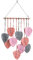 Makramee Wandbehang Boho Deko, Wandteppich Boho Style mit Holzperlen und Blätter, Tapisserie Wanddeko Boho Handgemacht, für Outdoor, Wohnzimmer,Schlafzimmer,Indoor, Geschenke-40 × 80 cm (Rosa)