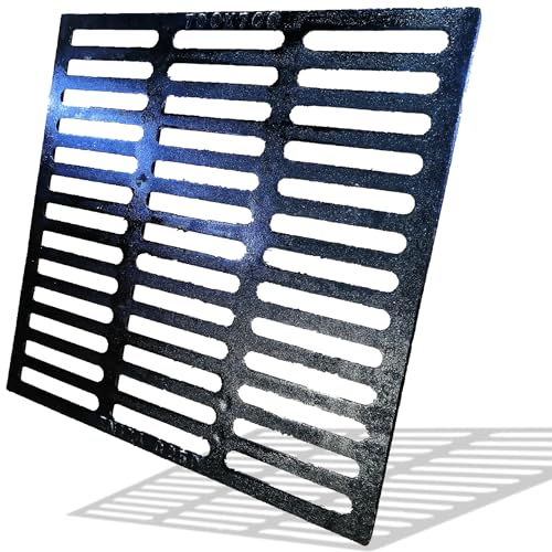DUUMUUT Ablaufrost aus Gusseisen, Rinnenabdeckung für Einfahrt 700x700 mm
