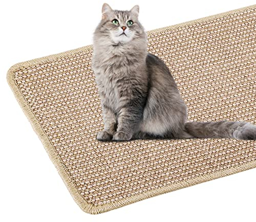 Gotanc Alfombra Rascador de Gato Sisal Natural 60x40cm,Rascador Gato, Antideslizante y Resistente al Desgaste Rascadores de Gatos,Alfombra Rascador Gato, Nota: los Colores y Las Rayas Son aleatorios