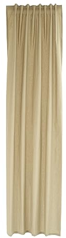 Homing Baumwollvorhang Uni Natur Beige Leinen | Wohnzimmer Schlafzimmer Kinderzimmervorhang | Dekostoff 100% Baumwolle (1Stück) 245x140cm(HxB)