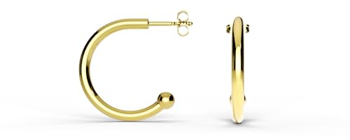 TIABELLE – Creolen LOOP aus Titan – Goldfarbene Ohrringe für Damen – allergenfrei & hautverträglich – Handmade in Germany (18,0mm ø)