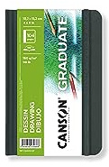 CANSON Graduate Book Skizzenbuch, feine Körnung, 160 g/m², Sketchbook Hardcover, 14 x 21,6 cm, Weiß, 104 Blatt