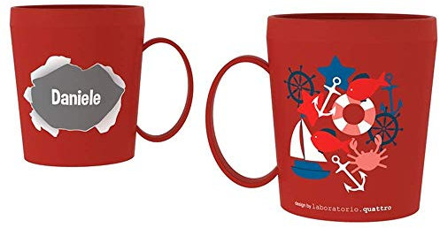 CARTOON Tazza personalizzata con nome Daniele tazza mug in plastica riutilizzabbile adatta al microonde 450 ml