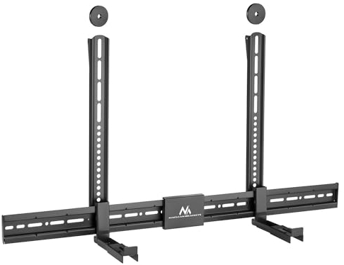 Maclean MC-465 Universal Soundbar Halterung bis 15kg Lautsprecherhalterung für die VESA Montage unter oder über TV/oder Wandmontage Einstellbare Tiefe: 86-155 mm