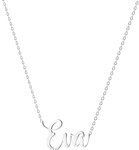 various Collier en acier inoxydable plaqué argent avec pendentif prénom personnalisable, Plateado, Acier inoxydable, Sans objet