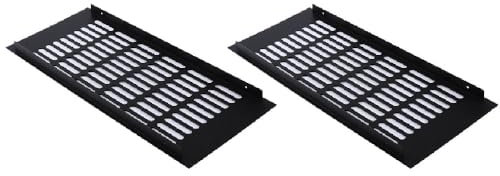 Lot de 2 grilles d'aération noires en alliage d'aluminium - 150 mm x 350 mm
