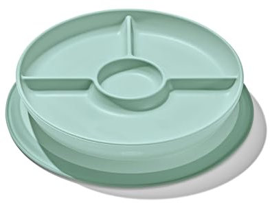 OXO Tot Stick and Stay Suction Divided Plate - Opal
