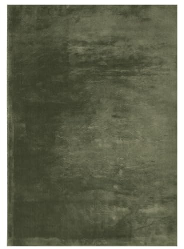vidaXL Teppich, Wohnzimmerteppich Kurzflor Weich Waschbar, Moderner Teppich für Wohnzimmer Schlafzimmer, Flauschig Einfarbig rutschfest, Waldgrün 240x340cm
