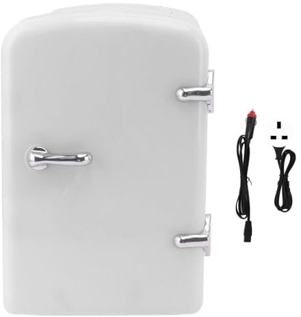 SWLECA 4l Beauty Fridge Skincare,Cute Mini Fridge,Mini Fridge for Office Under Desk,Mini Portable Refrigerator,Retro Mini Fridge (White)