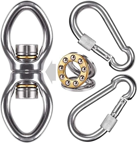BeneLabel Silent Bearing Swing Swivel Rotational Safety Device, Swing Swivel Hanger, Swivel Hardware with 360° Rotation for Aerial Yoga Tree Swing, Hammock Chair, Climbing Rope, Yoga, Hanging Hammocks