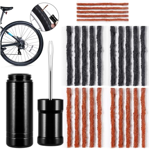 REJOECE 25 Stück Tubeless MTB Reparaturset, Schlauchloses Reifenreparaturset, Tubeless Reparaturset Tubeless Kit, Fahrradreifen Pannen Set für Fahrradreifen Befestigungswerkzeuge (20 x 6 mm+5 x 3 mm)
