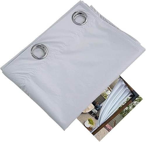asdchZen Extra Wide Outdoor Patio Curtains, Indoor Waterproof Blackout Thermal Shade Privacy Screen, Grommet Curtain Panels For Front Porch Pergola Sliding Door (4X2.5M)