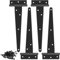 Shed Door Hinges, 8 Inch (200mm) Heavy Duty Outdoor T Hinges, 4 Pack Black Strap Tee With Screws for Wooden Garden Gate Window Barn