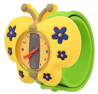 tuwiwol Stilvolle und zuverlässige Cartoon Silikonuhr für Kinder, Silikagel Kind, Junge, Mädchen, Marienkäfer Cartoon Silikonuhr, Schmetterling