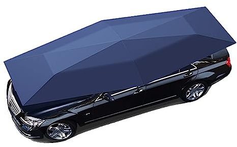 CCYENG Halbautomatisches Carport-Auto-Schirmzelt, 5,2 m, supergroßes mobiles Autodach, halbautomatischer Sonnenschutz, Autodach, Faltbare Schrumpfabdeckung