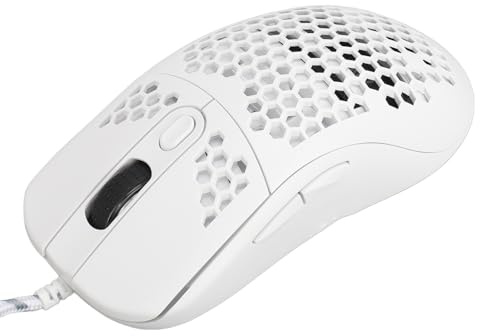 Vikye Kabelgebundene Gaming-Maus, X600 RGB-Hintergrundbeleuchtung, Ergonomische Gaming-Maus, 6 Programmierbare Tasten, 6 Einstellbare DPI-Maus für Laptop-Gamer (White)