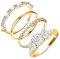 YUFFQOPC 4 Stück Ring Gold Set Frauen, 14 Karat Vergoldete Ringe, Stapelbare Daumenringe, Dünner Fingerring, Einfacher Bandring, Verlobungsring ((54(17.3)))