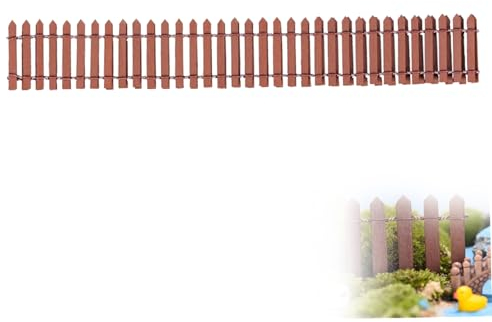 Mini Holzzaun Miniaturgarten Zaun Holzhof Miniatur Mikro Landschaft DIY Kunsthandwerk Dekor 5x90 cm Kaffee