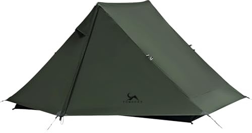 TOMOUNT Trekkingzelt Nylon 2 Person Rucksackzelt Ultraleichtes Wasserdichtes PU3000mm Zelt Kleines Packmaß 1,5kg Biwaksack für Camping, Hiking, Wandern Outdoor