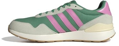 adidas Damen Run 60s 4.0 Shoes, Semi Court Green/Bliss Pink/Warm Vanilla, 42 2/3 EU