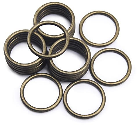 Jamsinmu Metallring Robuste O-Ringe Mehrzweck für Heimwerker-Zubehör, Gürtel und Hundeleinen Bastelzubehör Bronze 30mm