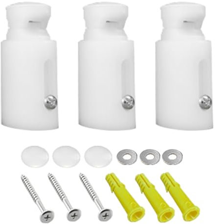 Jorzer 3PCS Towel Radiator Brackets Adjustable Towel Rail Brackets Replacement Brackets Fit for Curved or Flat Radiator Towel Rail Warmers with Install Accessories