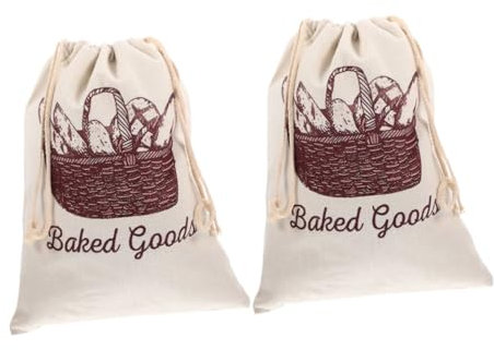 OFFSCH 2er Satz Wiederverwendbare Brotbeutel Mit Kordelzug Brot Taschen Für Selbstgebackenes Brot Und Snacks