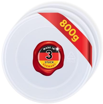 Festland DESIGN® Dosendeckel 3 Stück Deckel für Dosen 800g Futterdosen - Konservenabdeckung für Katzenfutter & Hundefutter - Dosenabdeckung aus Kunststoff für Konservendosen - MADE IN GERMANY