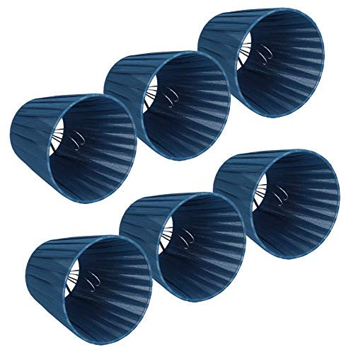 Blauer Stoff-Lampenschirm, Modern, Einfach, 6 Stück, Zum Aufstecken, Kronleuchter, Wandlampenschirm, Gute Lichtdurchlässigkeit für Zuhause, Hotel