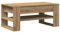 vidaXL Zeitgenössischer Couchtisch Aus Massivholz Eiche Mit Zwei Regalen für Wohnzimmer Langlebige Lackierung 102 cm Länge Rechteckiges Design Aus Eichenmöbel Mit Stauraum Modern Elegant Mittel