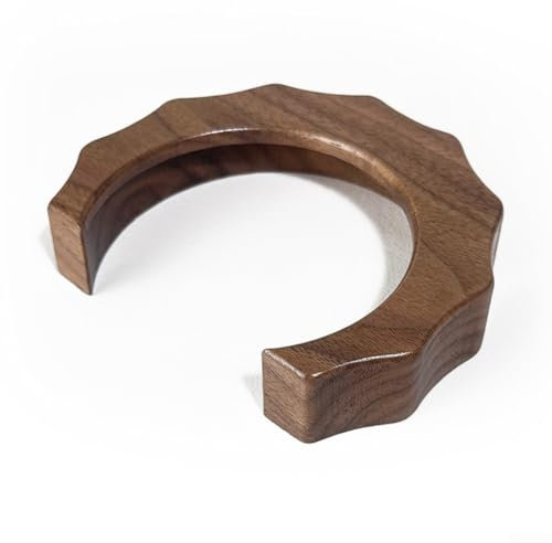 Feeshoppher E61 Bouclier thermique en bois de noyer pour machine à café avec anneaux de protection anti-brûlure pour tête d'infusion compatible avec le porte-filtre Lelit V-3 Series