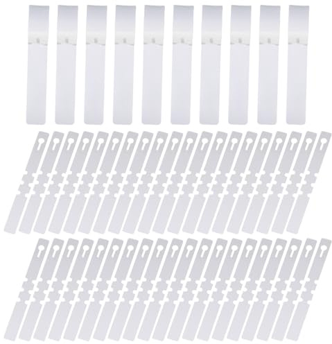 100 PCS Plant Labels - Plastic Tree Tags - Adjustable Wrap Around Hanging Tags - Waterproof Garden & Nursery Labels - White, 2x20cm