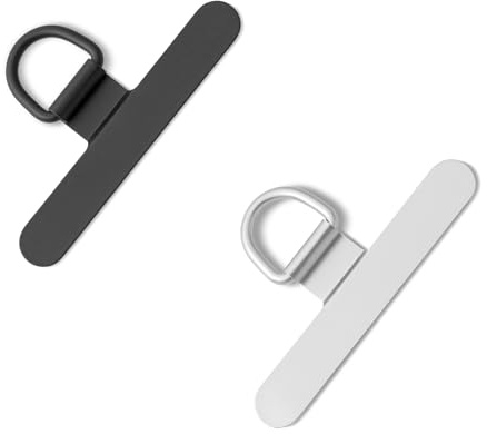 CHUQING Handykette Halterung Universal Pads Handy Patch Schwarz Silber | Handykettenhalterung für vollumfassende Handyhüllen, werkzeugfrei und rückstandslos montierbar, stört keinen Ladevorgang