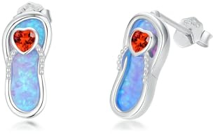 Flip Flop Ohrringe 925 Sterling Silber Opal Pantoffel Ohrstecker Strand Hawaii Schmuck Geschenke für Damen