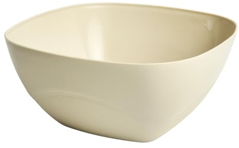 Plastic Bowls – BPA-Free, 1.5L 19x19x10cm Microwave & Freezer Safe, Pastel Square Bowls for Serving, Storage & Everyday Use (1, Beige)