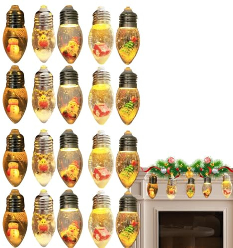 Patifirst Weihnachtslichter Für Den Innenbereich Mit Batteriebetriebenem Design | LED Glühbirnen Lichterkette - Deko Für Garten Fenster Indoor Outdoor Hochzeit