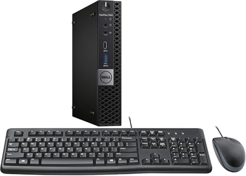 Dell Optiplex 7050 Mini Desktop Computer PC, Intel Core i5-6500, 8 GB RAM, 256 GB SSD, WiFi, Bluetooth, tastiera US QWERTY Windows 11 Pro (ricondizionato)